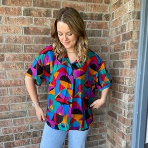 Paul et Duffier - Vintage 100% silk Button-up - Size Small